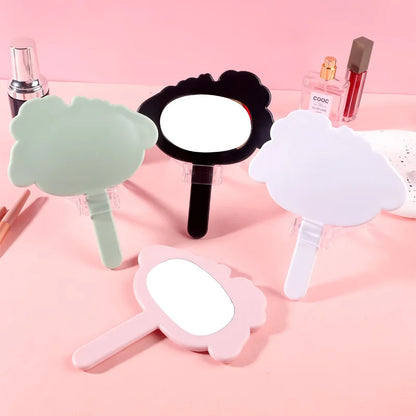 Zonyin Cute Dog-Shaped Handheld Cosmetic Mirror New Arrival Customizable Single Side Handle Hand Held Makeup Travel Mirror for