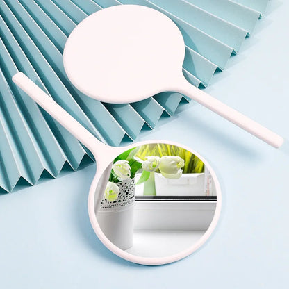 Zonyin Custom Logo Small Handheld Makeup Mirror ABS Plastic Handle Compact Cosmetic Mirror for Women Personalization Feature