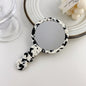 Zonyin High Quality Round Simple Design Acetate Travel HandHeld Makeup Mirror Portable Hand Held Pocket Handle Make-up Mirror