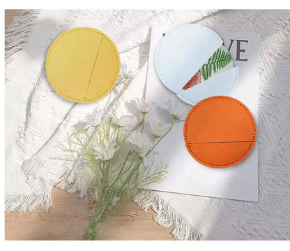 Zonyin Round Compact Stainless Steel Makeup Mirror Customized Logo Mini PU Leather Hand Pocket Cosmetic Mirror for Promotional