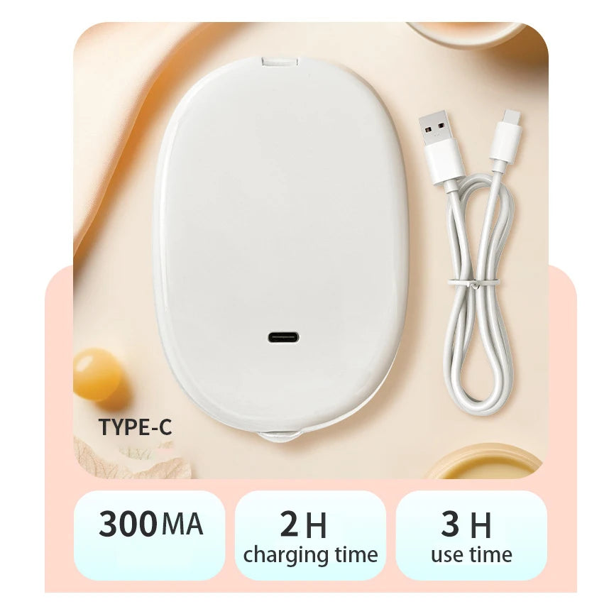 Zonyin LED Rechargeable Double-Sided Travel Cosmetic Mirror 3X Magnifying 3 Color Lighting Foldable Pocket Mirror With Lighted