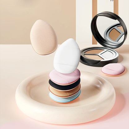 Zonyin New Cute Brown Green Purple Pink Yellow Finger Puff Small Foundation Puff for Make up