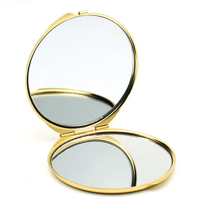 Zonyin Wholesale Portable Double-Sided Round Pocket Mirror Custom Logo Metal Frame Compact Purse Small Makeup Mirror for Travel
