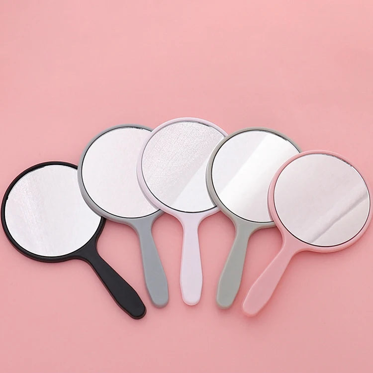 Zonyin Wholesale Custom Logo Plastic Handheld Vanity Mirror Custom Logo Small Round Pocket Makeup Mirror for Portable Travel