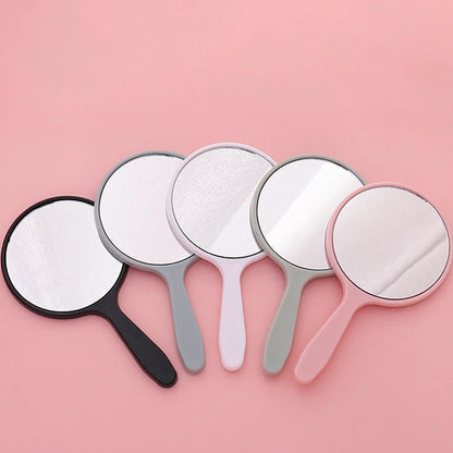 Zonyin Wholesale Custom Logo Plastic Handheld Vanity Mirror Custom Logo Small Round Pocket Makeup Mirror for Portable Travel