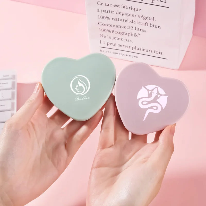 Zonyin Best Seller Personalized Heart-Shaped Compact Pocket Makeup Mirror Foldable Magnifying Travel Mirror ABS Plastic Gift