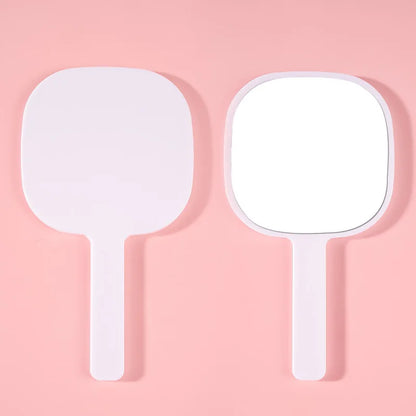 Zonyin Custom Logo Plastic Square Salon Barber Makeup Mirrors Portable Private Label Handheld Mirror With Handle