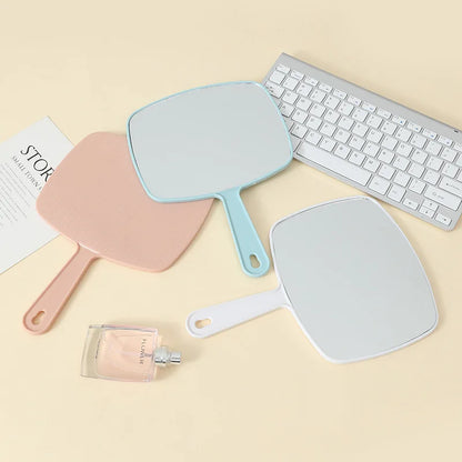 Zonyin Wholesale High Quality Custom Logo Salon Handheld Cosmetic Mirror Large ABS Plastic Hand Barber Hair Care Makeup Mirror