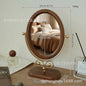 Zonyin Desktop Oval Rotating 360 Makeup Mirror Ins Style Dressing Table Mirror High Aesthetic Bedroom Vanity Mirror