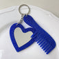 Zonyin Customized Personalized Glitter Sequin Car Keychain Bag Love Mini Acetate Makeup Mirror Heart DIY Car Hanging Accessories