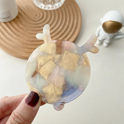 Zonyin Cute Marbled Acetate Small Pocket Cosmetic Mirror Portable Mini Travel Makeup Mirror Personalized Wholesale Promotion