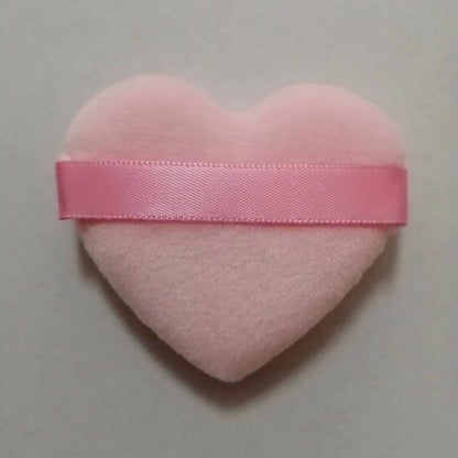 Zonyin New Arrival Small Big Pink Heart Shaped Soft Velvet Powder Puff for Make up