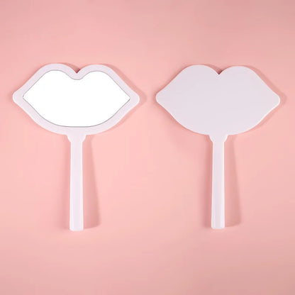 Zonyin Handheld Cosmetic Mirror Cheap Wholesale Small Lip Shaped ABS Plastic Portable Pocket Travel Makeup Mirror Personalized