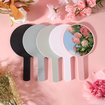 Zonyin Custom Round Small Vanity Mirror Personalized Handle Makeup Mirror Customizable Handheld Travel Mirror for Promotion