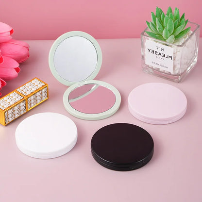 Zonyin Custom logo Round Double-Sided Folding Pocket Mirror Mini Compact pink Cosmetic Travel Mirror with 2x Magnification