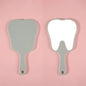 Zonyin Custom Logo Small Plastic Cute Tooth Shape Handheld Mirror Portable Compact Small Vintage Pocket Mirror for Gift