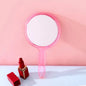 Zonyin Custom Plastic Round Transparent Handheld Double-Sided Makeup Mirror 1X 2X Magnifying Mirror Handle With Custom Logo
