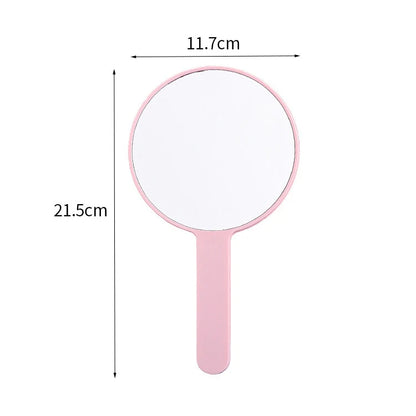 Zonyin Round Plastic Travel Makeup Mirrors Large Cosmetic with Handle Mirrors Decorative Hand Held for Women Girls Daily Makeup