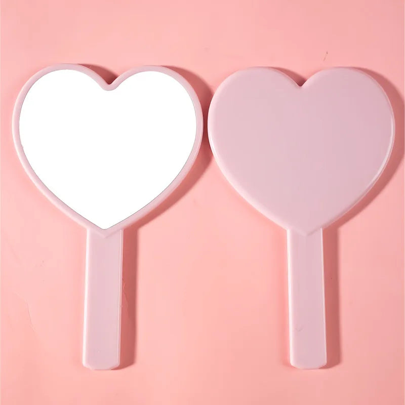 Zonyin Macaroon Color Portable Cosmetic Mirror with Cute Handle Plastic Hand-held Travel Mirror Customized Logo