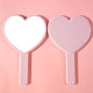 Zonyin Wholesale  Customized Logo Single-Sided Portable Handheld Makeup Mirror Plastic Heart-Shaped Cosmetic Mirror Personalized