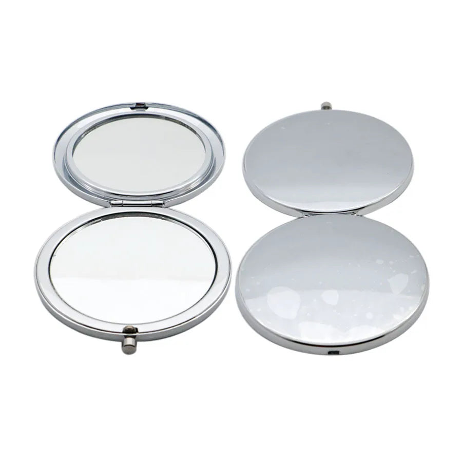 Zonyin Custom Logo Round Double-Sided 1x/2x Magnifying Compact Mirror DIY Gift Foldable Makeup Pocket Mirror With Metal