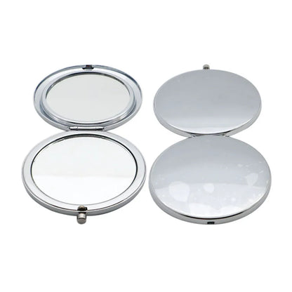 Zonyin Custom Logo Round Double-Sided 1x/2x Magnifying Compact Mirror DIY Gift Foldable Makeup Pocket Mirror With Metal