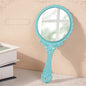 Zonyin Wholesale European Princess Vintage Oval Hand Held Cosmetic Mirror Handheld Retro Compact Makeup Mirror for Wedding