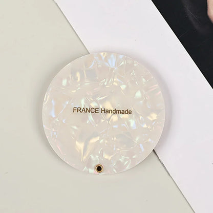 Zonyin Vintage Round Acetate Makeup Mirror Foldable Handheld Mirror Compact Small Circular Pocket Cosmetic Mirror for Purse