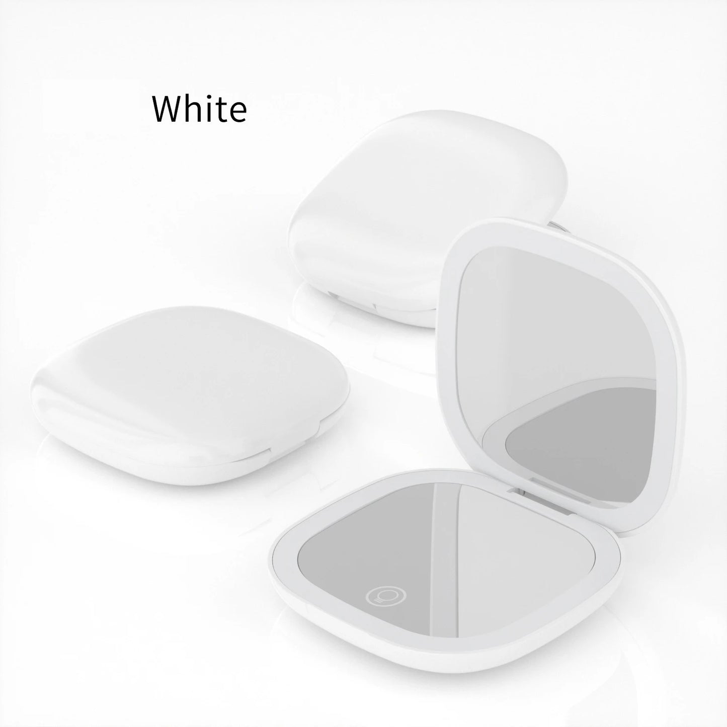 Zonyin Portable Rechargeable 10X Magnification Compact Makeup Mirror LED Lights Handheld Cosmetic Mirror for Travel