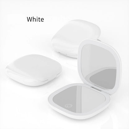 Zonyin Portable Rechargeable 10X Magnification Compact Makeup Mirror LED Lights Handheld Cosmetic Mirror for Travel