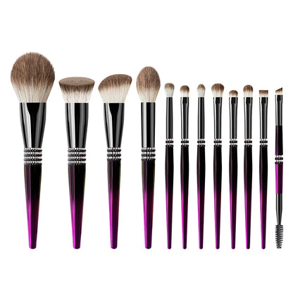 Zonyin Luxury 12Pcs Champagne Gold Soft Private Label Makeup Brushes Bling Glitter Diamond Makeup Brush Set With Rhinestone