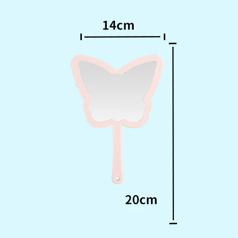 Zonyin 2025 New Plastic Travel Makeup Mirror Butterfly Shape Makeup Hand Mirror Vanity Cosmetic Mirror With Customized Logo