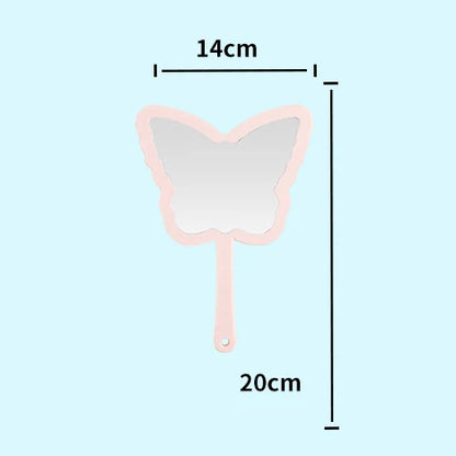 Zonyin 2025 New Plastic Travel Makeup Mirror Butterfly Shape Makeup Hand Mirror Vanity Cosmetic Mirror With Customized Logo