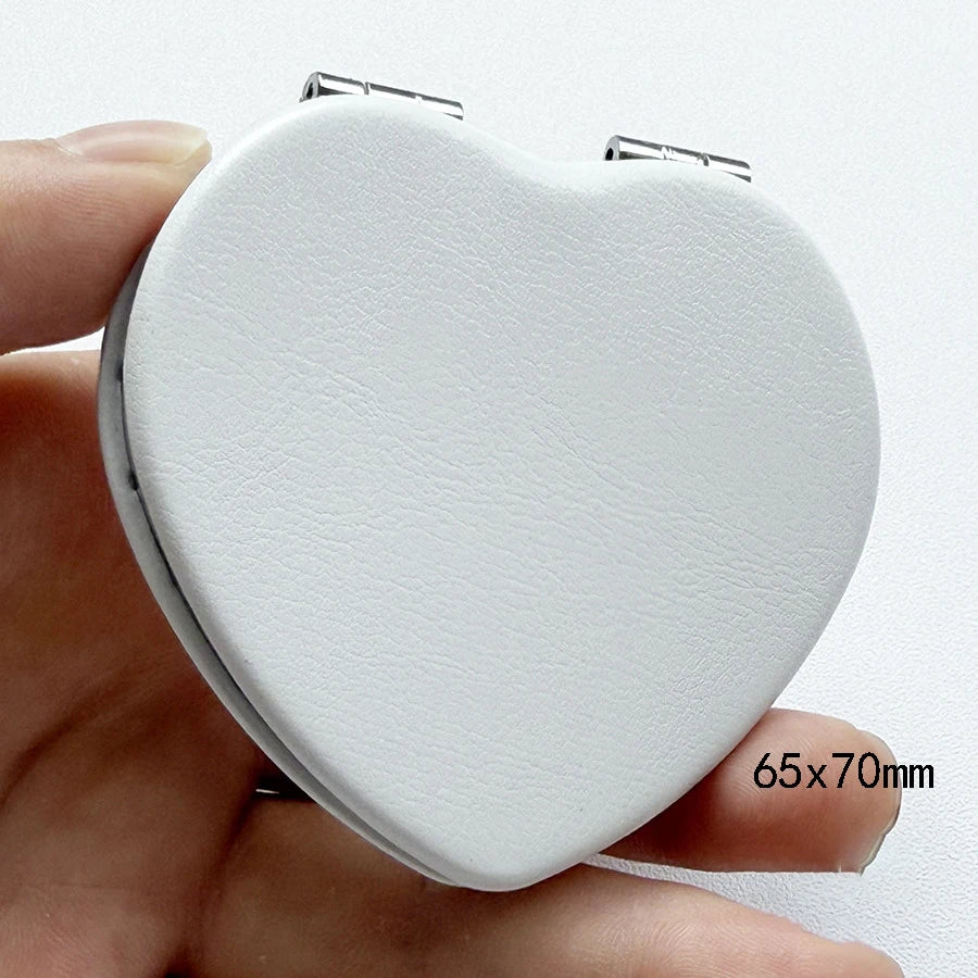 Zonyin Wholesale Hand Mirror Square Cosmetic Makeup Vanity Mirror Double Side Folding Pocket Heart Design Compact Mirror Custom