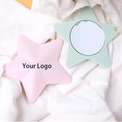 Zonyin Star Shape Mini Handheld Small Vanity Mirror Personalized Logo Wholesale Makeup Cosmetic Mirror Promotion