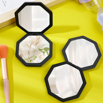 Zonyin New Portable Foldable Plastic Handheld Pocket Cosmetic Mirror Custom Mini Double-Sided Makeup Mirror for Travel