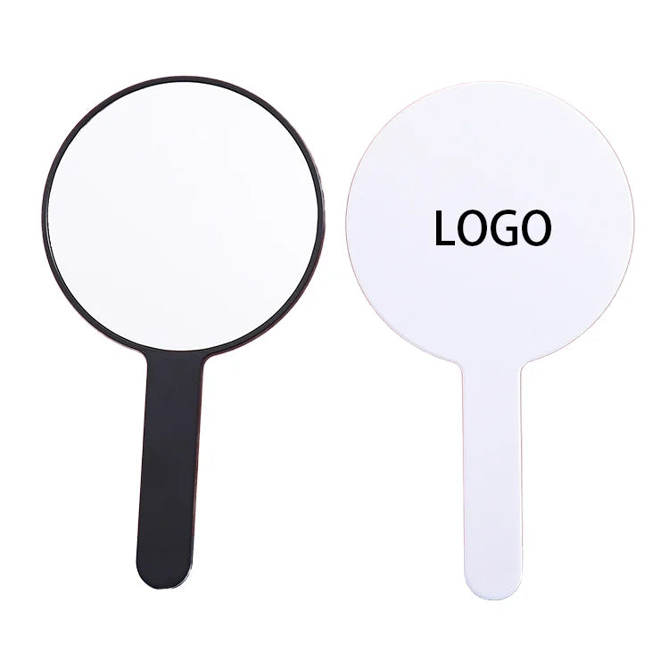 Zonyin Round Plastic Travel Makeup Mirrors Large Cosmetic with Handle Mirrors Decorative Hand Held for Women Girls Daily Makeup