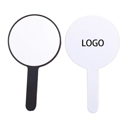 Zonyin Round Plastic Travel Makeup Mirrors Large Cosmetic with Handle Mirrors Decorative Hand Held for Women Girls Daily Makeup