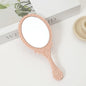 Zonyin Hot Sales European Vintage Travel Makeup Compact Hand Mirror Gold Black Pink Handheld Cosmetic Mirror With Handle
