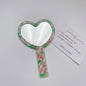 Zonyin Fashionable Heart-Shaped Cosmetic Mirror Cute Acetate Marble Finish Personalized Portable Makeup Mirror for Girls Travel