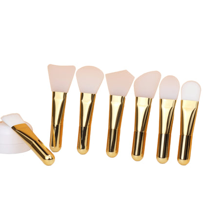 Single Beauty's Colorful Silicone Disposable Vegan Clay Mask Brush Synthetic Hair Fan Brush for Cheek Use with Concealer