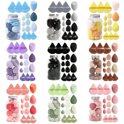 15-piece Mini Triangle Finger Makeup Puff Flocking Air Cushion Makeup Sponge Set Combination Beauty Soft Feature Blending Makeup