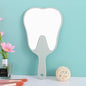 Zonyin Custom Logo Handheld Cosmetic Tooth-Shaped Mirror New Large Plastic Dental Pocket Mirror Personalized Handle Promotional