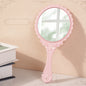 Zonyin Wholesale European Princess Vintage Oval Hand Held Cosmetic Mirror Handheld Retro Compact Makeup Mirror for Wedding