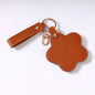 Zonyin NEW ARRIVAL Cute Yellow Star Small Makeup Mirror Customized Logo Pu Leather Pocket Cosmetic Keychain Mirror for Kids