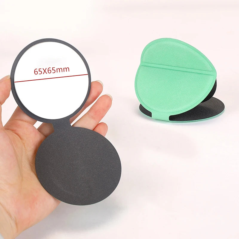 Zonyin Factory Price PU Leather Round Stainless Steel Makeup Mirror Multifunction Portable Foldable Purse Mirror for Promotion