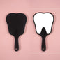 Zonyin Custom Logo Small Plastic Cute Tooth Shape Handheld Mirror Portable Compact Small Vintage Pocket Mirror for Gift