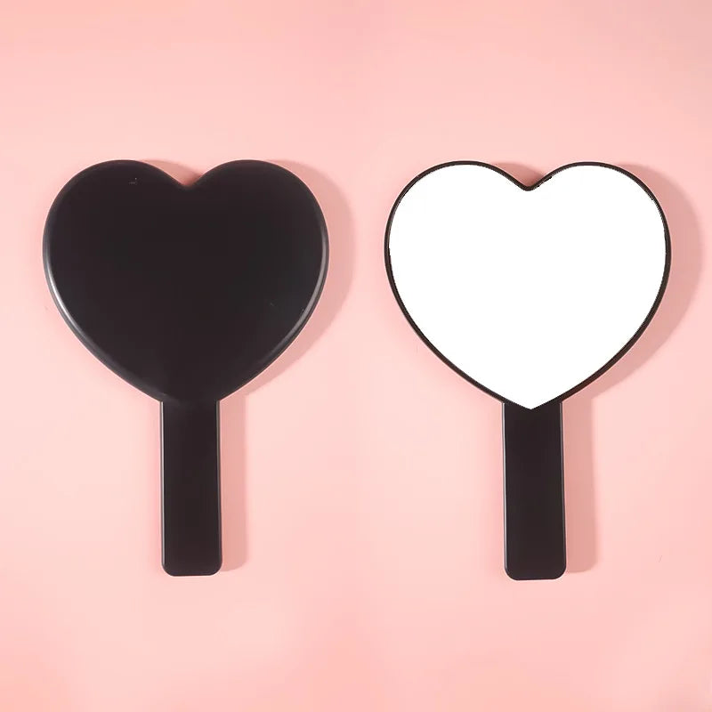 Zonyin Heart Shape Hand Cosmetic Mirror Custom logo Plastic Portable Handheld Makeup Mirror Promotional Business Gift