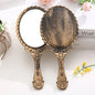 Zonyin High Quality Gold Oval Handheld Makeup Mirror Custom Logo Vanity Retro Hand Held Cosmetic Mirror for Women Girls Gift