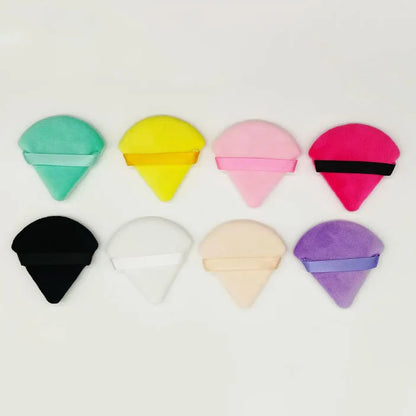 Zonyin Super Soft White Velvet Triangle Powder Puff Face Makeup Sponge Cosmetic Puff for Loose Powder
